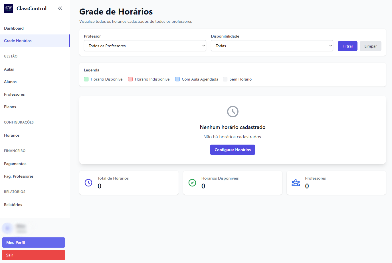 Grade de Horários